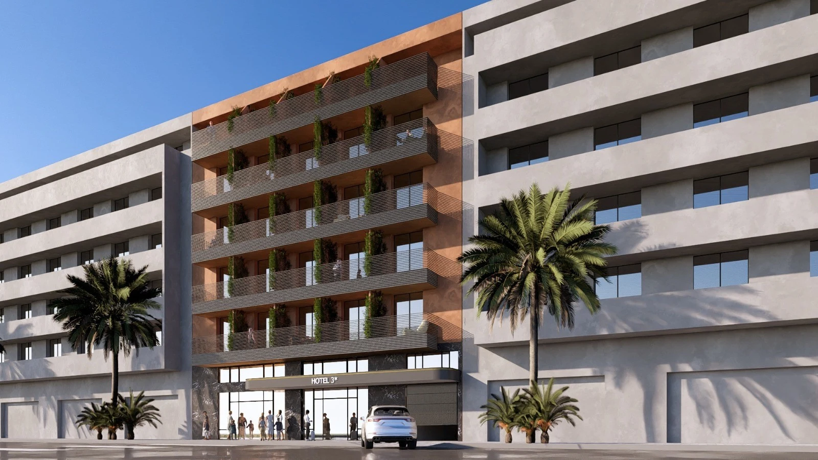Projet d'hôtel 3 étoiles de 45 chambres en R+5 à Guéliz, Marrakech — 1